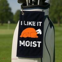I Like It Moist Funny Turkey Thanksgiving Golf Towel thumb 2