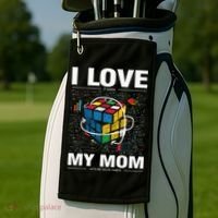 I Love It When My Mom Lets Me Solve Cubes Speedcubing Golf Towel thumb 2