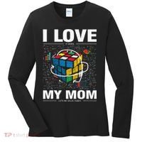I Love It When My Mom Lets Me Solve Cubes Speedcubing Women's Long Sleeve Shirt thumb 0