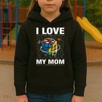 I Love It When My Mom Lets Me Solve Cubes Speedcubing Kids Hoodie thumb 3