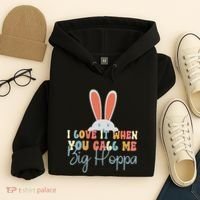 I Love It When You Call Me Big Hoppa Bunny Ear Easter Day Hoodie thumb 4