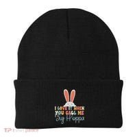 I Love It When You Call Me Big Hoppa Bunny Ear Easter Day Beanie thumb 0