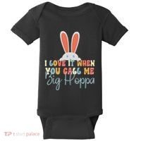 I Love It When You Call Me Big Hoppa Bunny Ear Easter Day Baby Bodysuit thumb 0