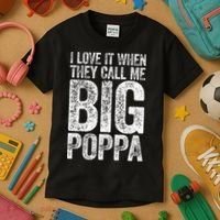 I Love It When They Call Me Big Poppa Fathers Day Kids T-Shirt thumb 3