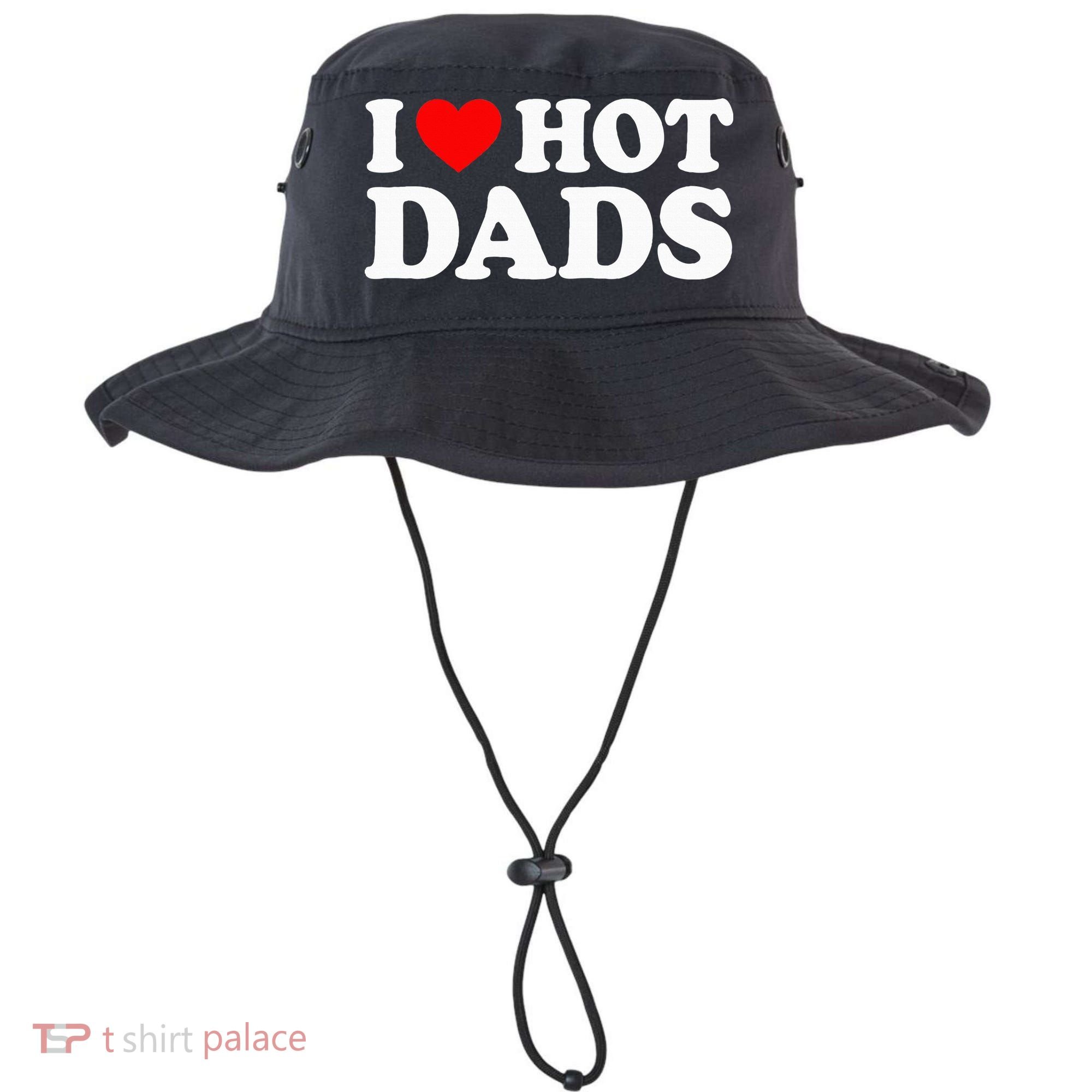 I Love  I Heart Hot Dads    Bucket Hat