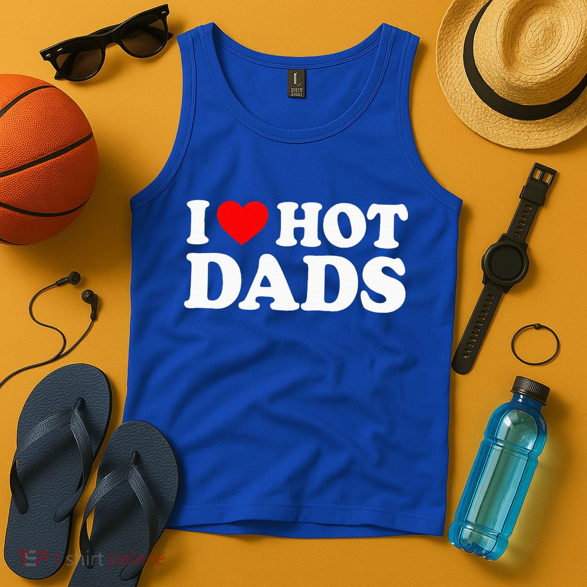 I Love  I Heart Hot Dads    Tank Top