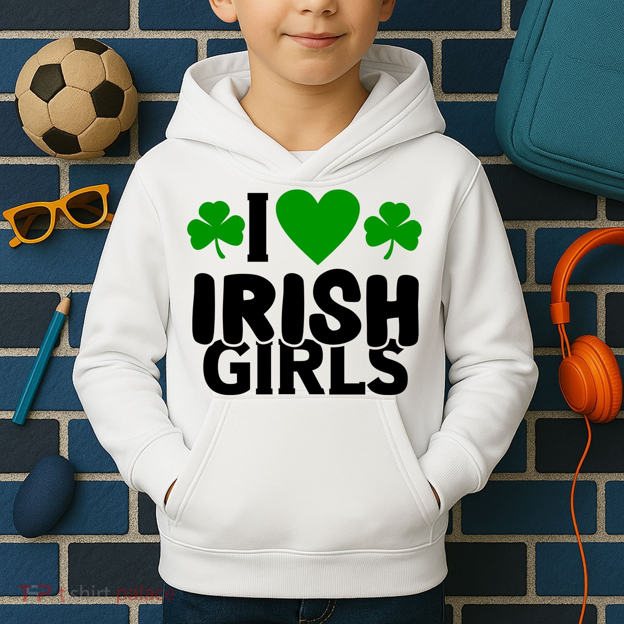 I Love Irish Girls Kids Hoodie