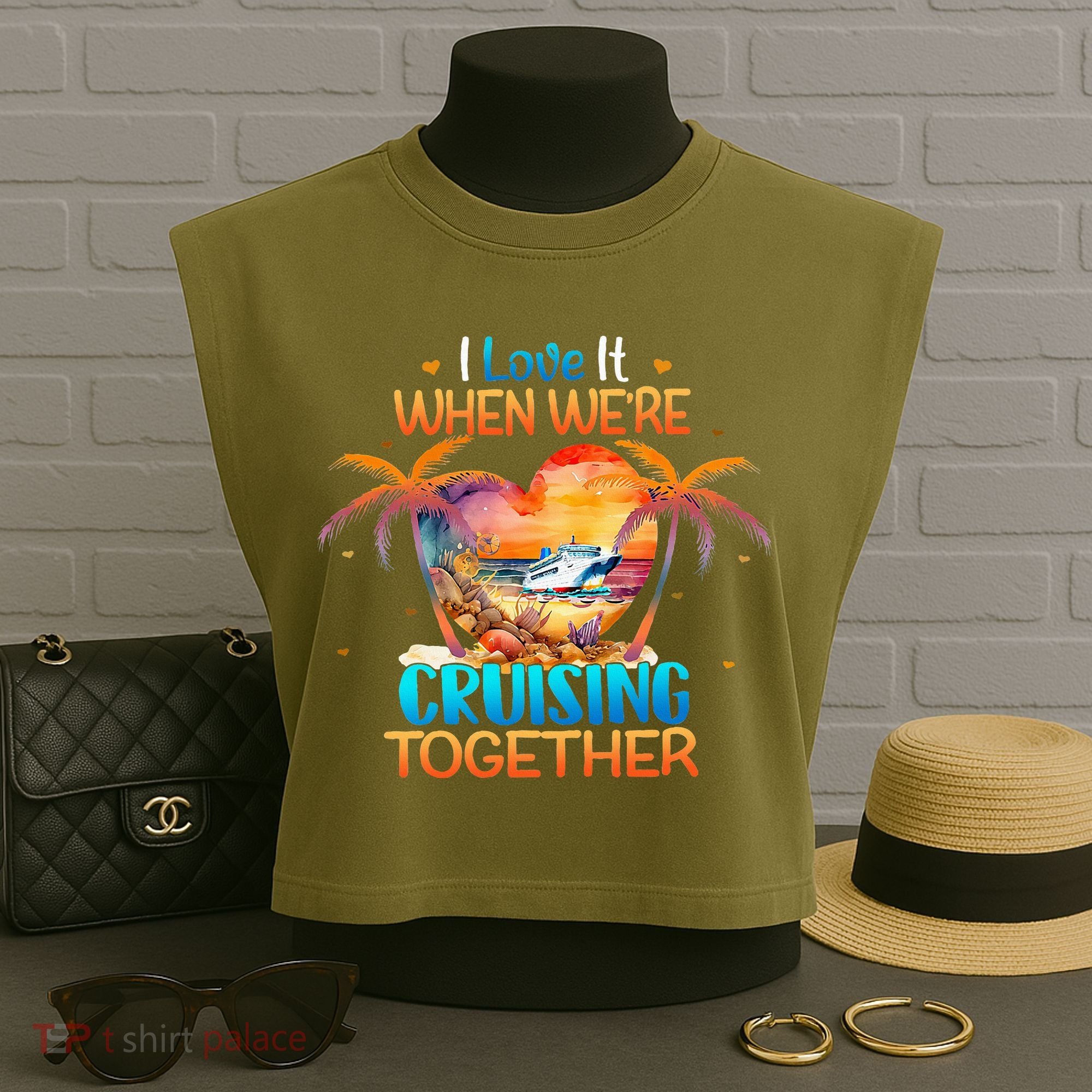 I Love It When WeRe Cruising Together Cruise Garment-Dyed Women's Muscle Tee