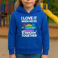 I Love It When We're Cruisin' Together Fun Cruising Trip Cool Gift Kids Hoodie thumb 3