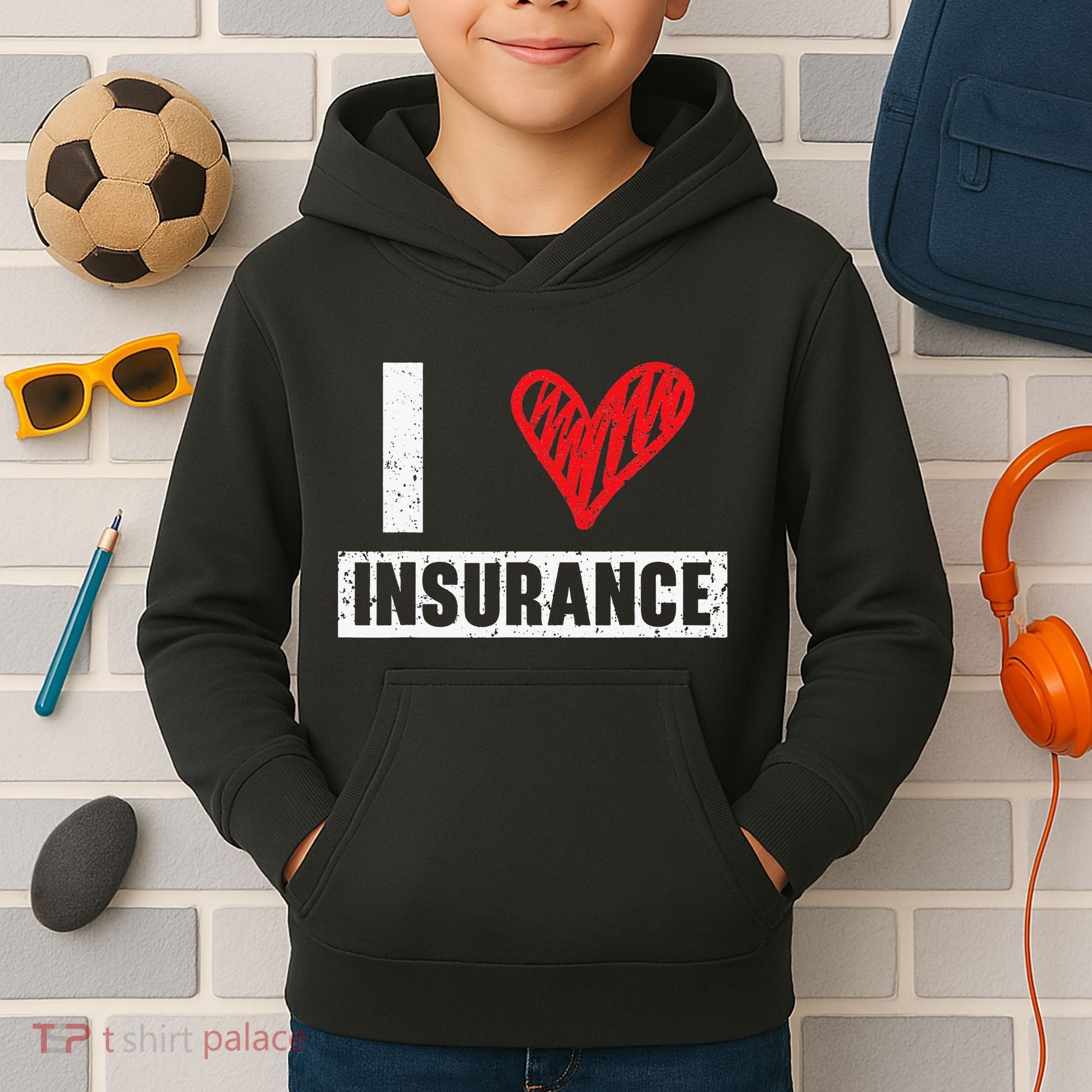 I Love Insurance Agents Occupation Job Profession Kids Hoodie