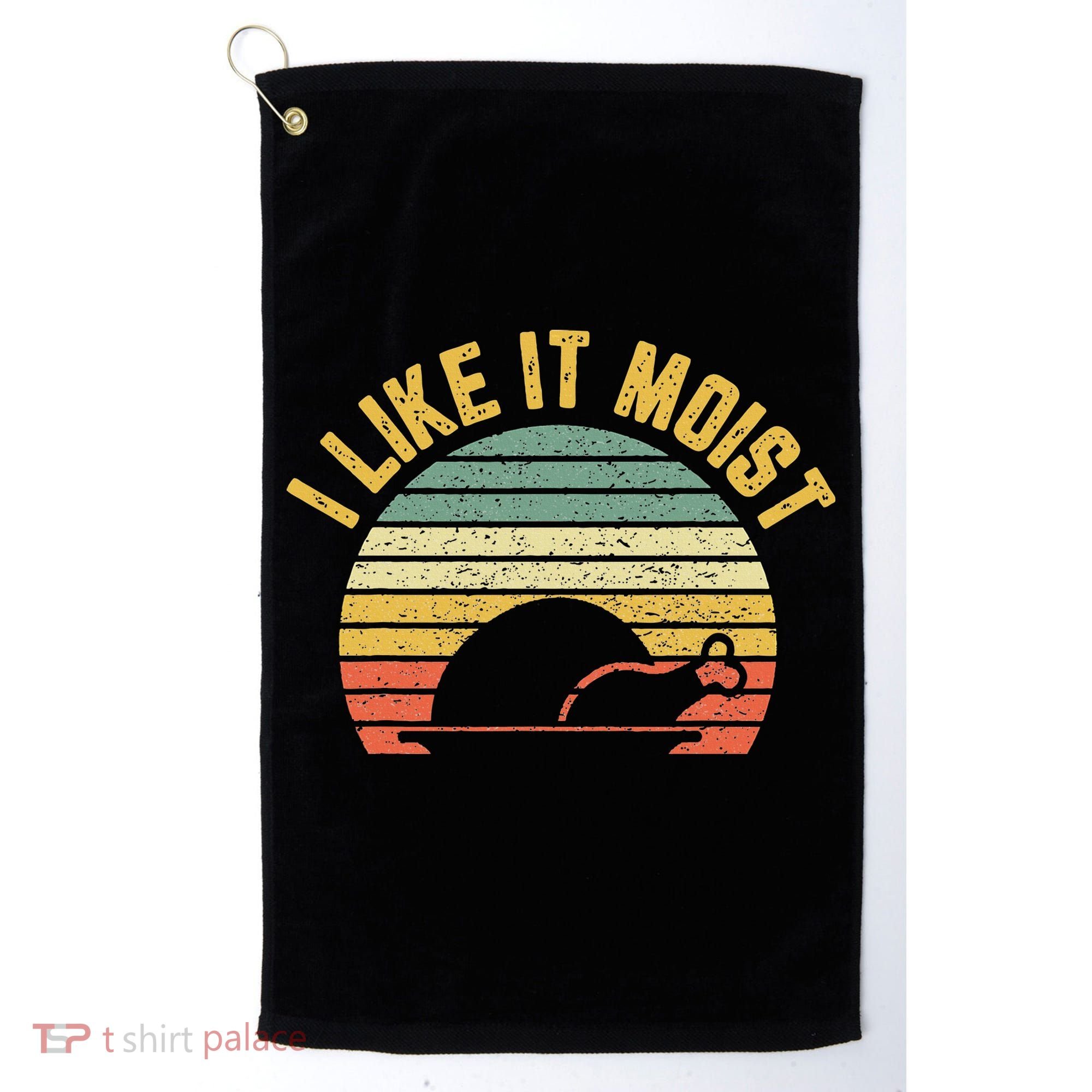 I Like It Moist Retro Funny Thanksgiving Golf Towel