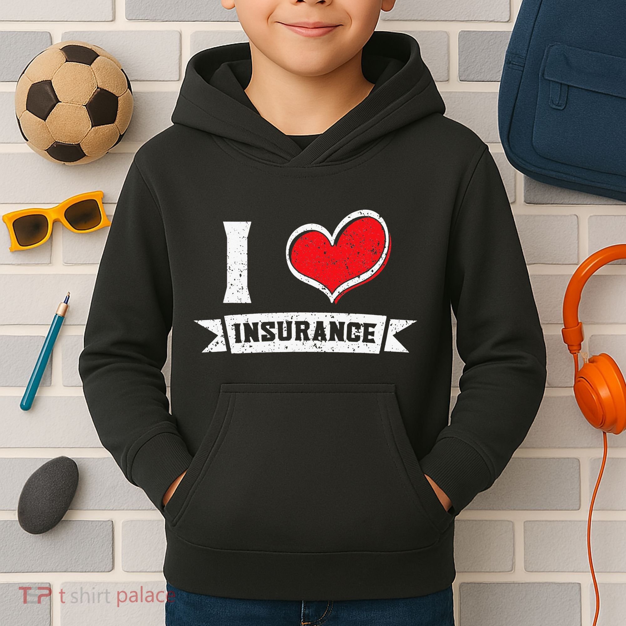 I Love Insurance Agents Occupation Job Profession Kids Hoodie