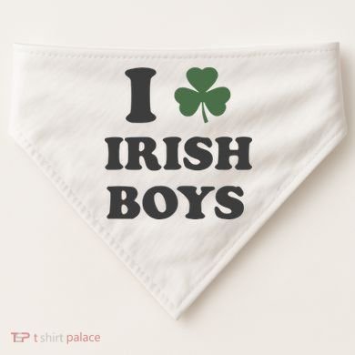 I Love Irish Boy St Patricks Day USA-Made Doggie Bandana