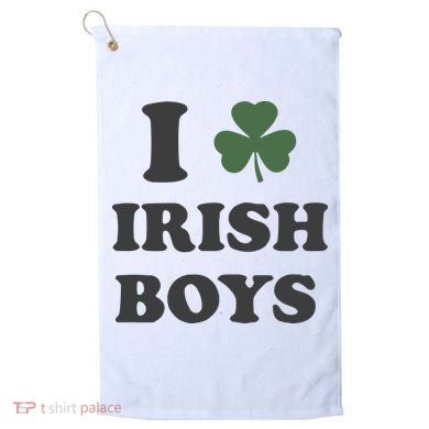 I Love Irish Boy St Patricks Day Golf Towel