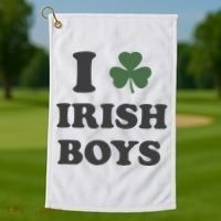 I Love Irish Boy St Patricks Day Golf Towel thumb 1