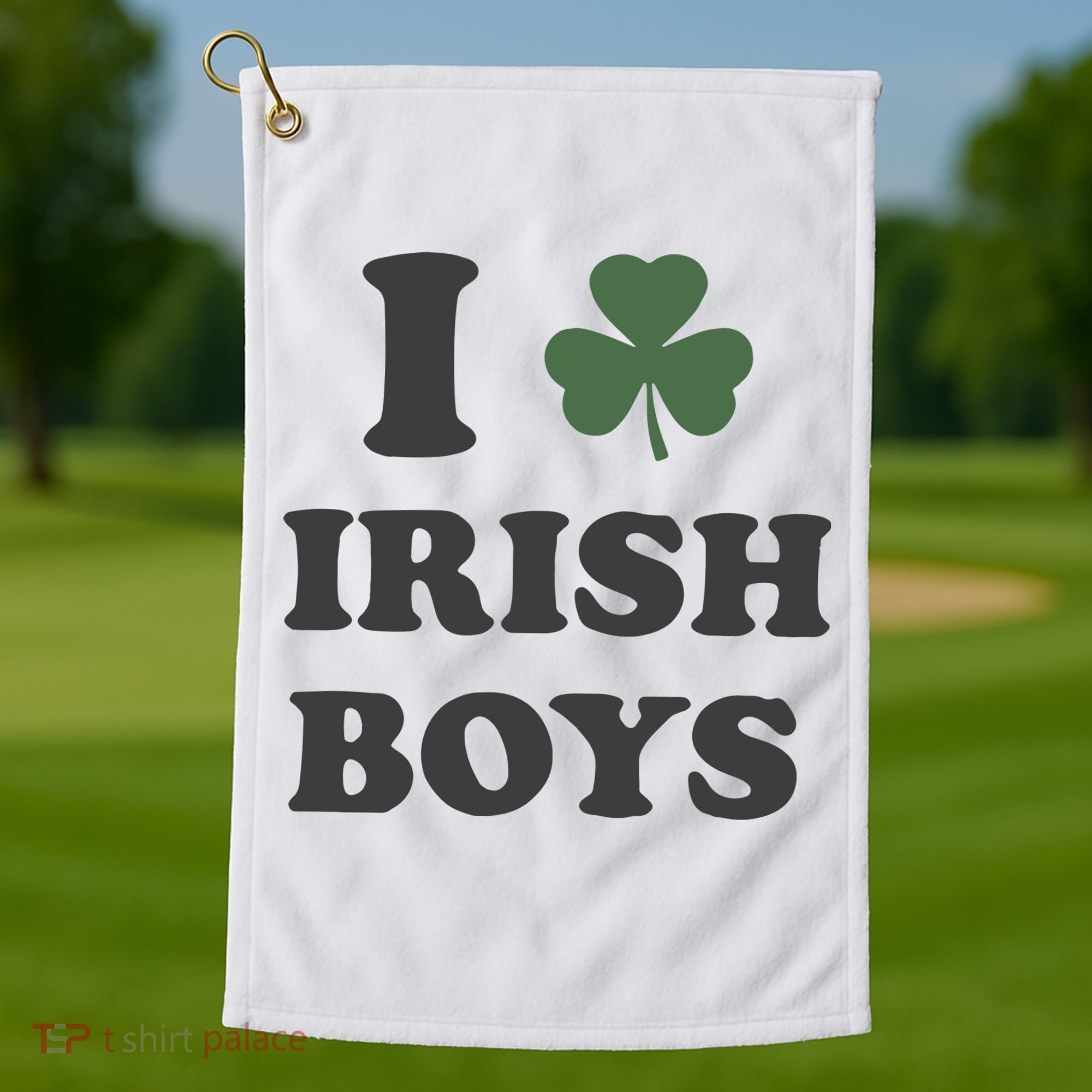 I Love Irish Boy St Patricks Day Golf Towel