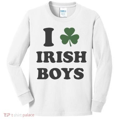 I Love Irish Boy St Patricks Day Kids Long Sleeve Shirt