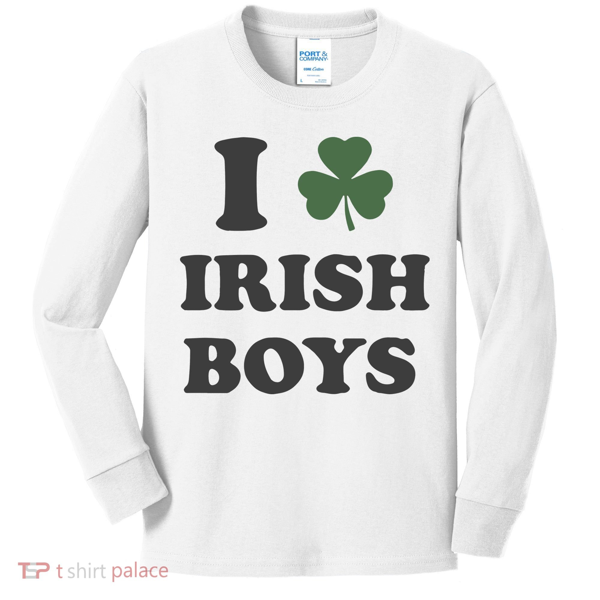 I Love Irish Boy St Patricks Day Kids Long Sleeve Shirt
