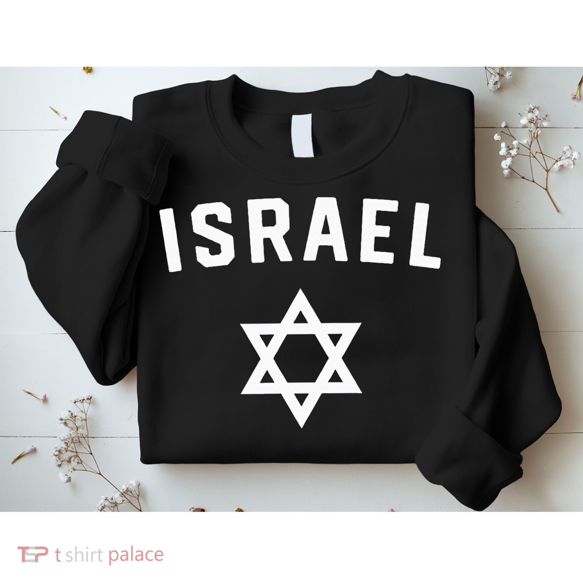 I Love Israel Minimalist Israeli Flag Sweatshirt