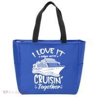 I Love It When We're Cruisin' Together Cruise Ship Gift Tote Bag thumb 0