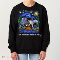 I Live In A Van Down By The River Graphic Tee Funny Art Women's Sweatshirt thumb 0