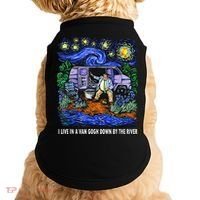 I Live In A Van Down By The River Graphic Tee Funny Art Doggie Tank thumb 0