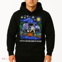 I Live In A Van Down By The River Graphic Tee Funny Art Hoodie thumb 2