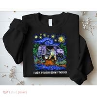 I Live In A Van Down By The River Graphic Tee Funny Art Sweatshirt thumb 2