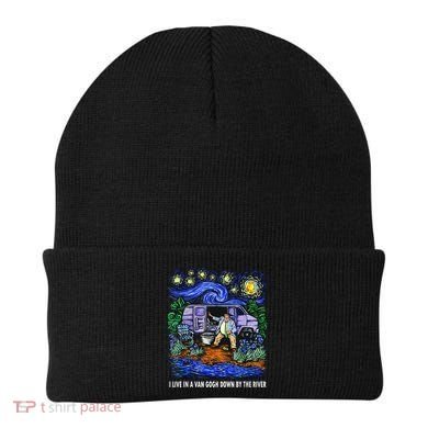 I Live In A Van Down By The River Graphic Tee Funny Art Beanie