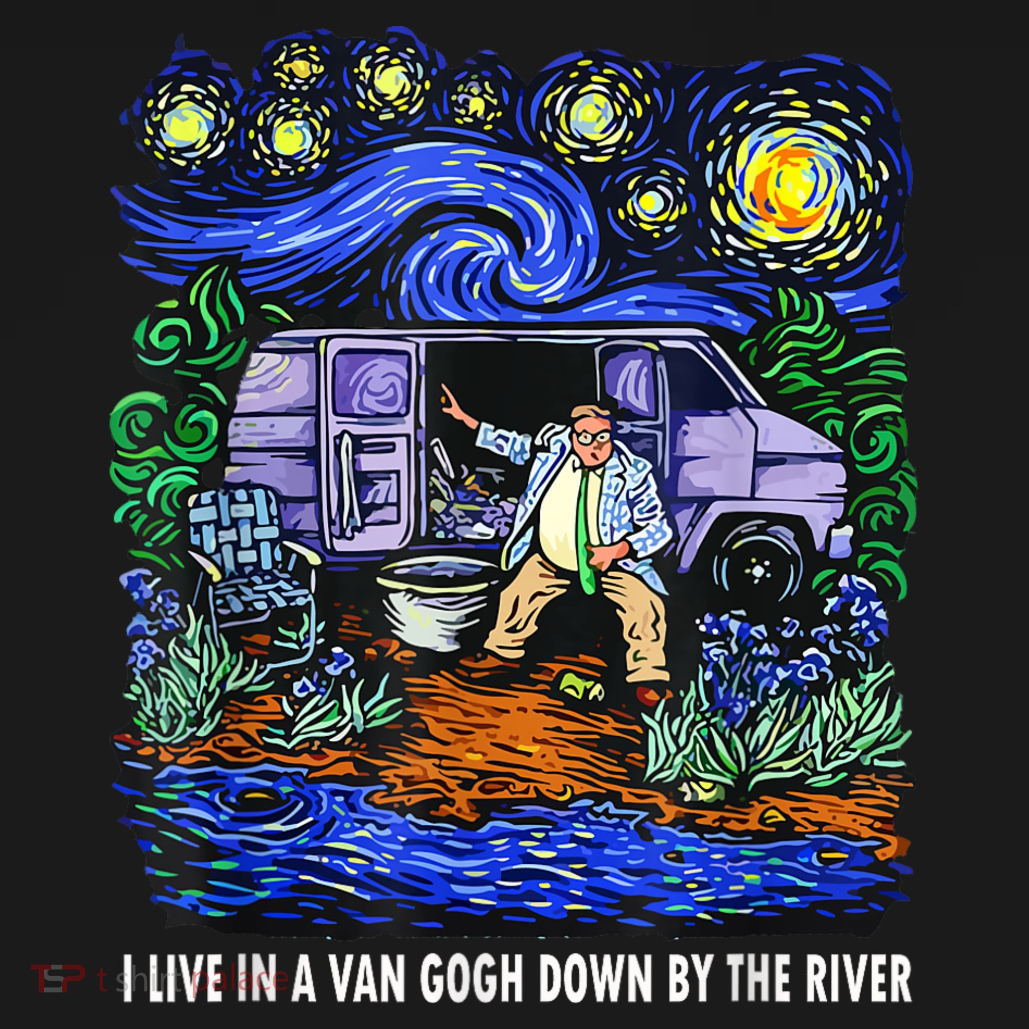 I Live In A Van Down By The River Graphic Tee Funny Art Mousepad