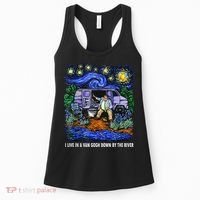 I Live In A Van Down By The River Graphic Tee Funny Art Women's Tank Top thumb 0