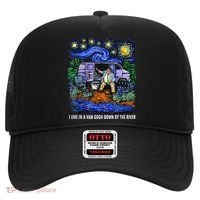 I Live In A Van Down By The River Graphic Tee Funny Art Hat thumb 0