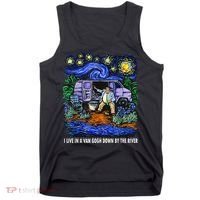I Live In A Van Down By The River Graphic Tee Funny Art Tank Top thumb 0