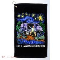 I Live In A Van Down By The River Graphic Tee Funny Art Golf Towel thumb 0