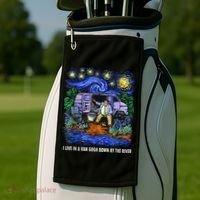 I Live In A Van Down By The River Graphic Tee Funny Art Golf Towel thumb 2