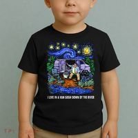 I Live In A Van Down By The River Graphic Tee Funny Art Toddler T-Shirt thumb 2