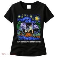 I Live In A Van Down By The River Graphic Tee Funny Art Women's T-Shirt thumb 0