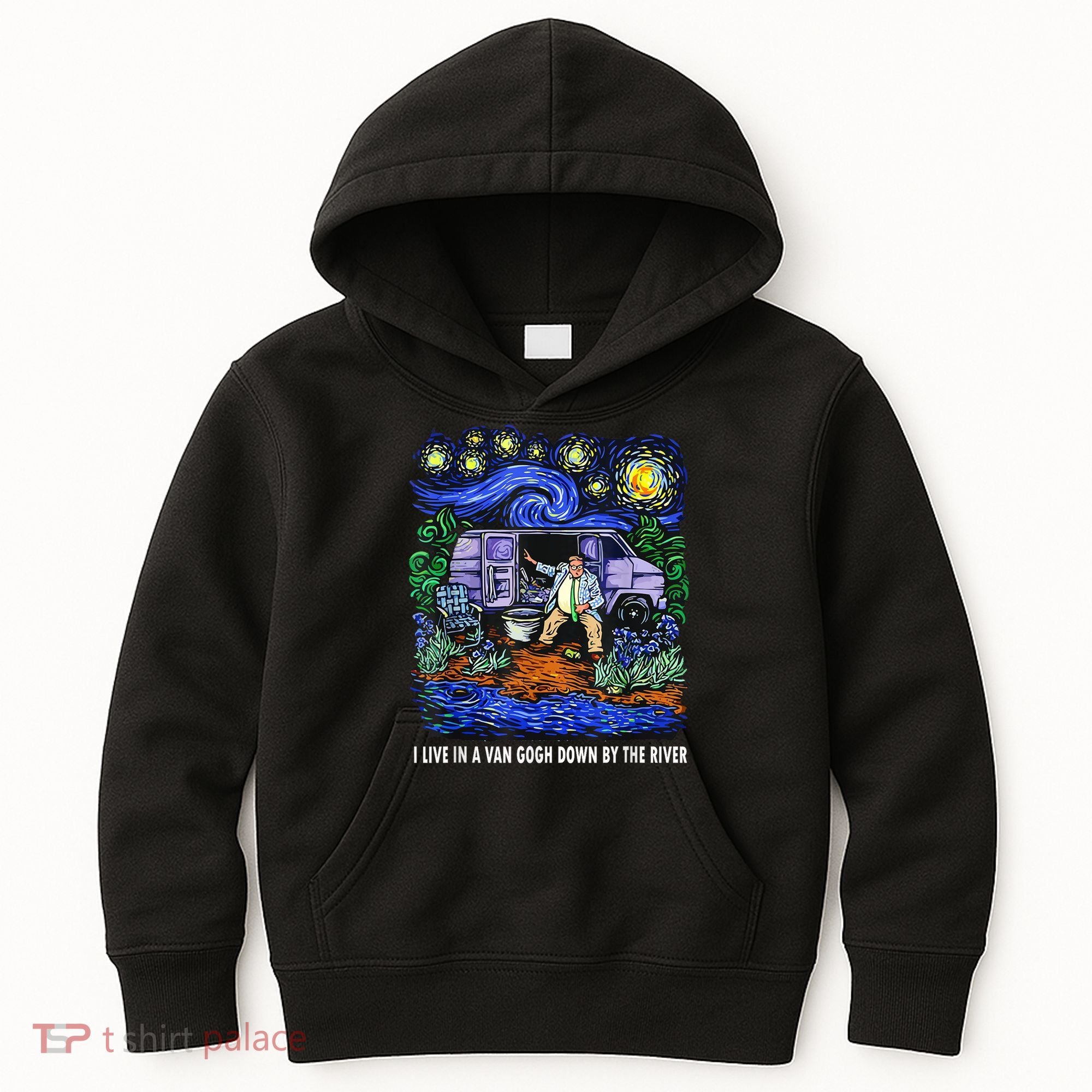 I Live In A Van Down By The River Graphic Tee Funny Art Kids Hoodie