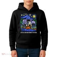I Live In A Van Down By The River Graphic Tee Funny Art Kids Hoodie thumb 4