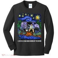 I Live In A Van Down By The River Graphic Tee Funny Art Kids Long Sleeve Shirt thumb 0
