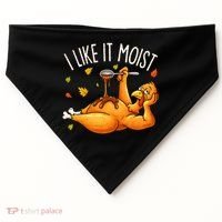 I Like It Moist Funny Turkey Thanksgiving USA-Made Doggie Bandana thumb 0