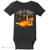 I Like It Moist Funny Turkey Thanksgiving Baby Bodysuit thumb 0