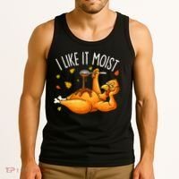 I Like It Moist Funny Turkey Thanksgiving Tank Top thumb 3