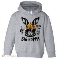 I Love It When You Call Me Big Hoppa Bunny Easter Kids Toddler Hoodie thumb 0