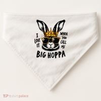 I Love It When You Call Me Big Hoppa Bunny Easter Kids USA-Made Doggie Bandana thumb 0