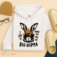I Love It When You Call Me Big Hoppa Bunny Easter Kids Hoodie thumb 4
