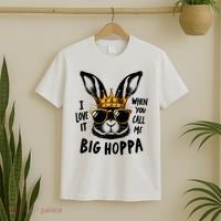 I Love It When You Call Me Big Hoppa Bunny Easter Kids T-Shirt thumb 2