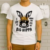 I Love It When You Call Me Big Hoppa Bunny Easter Kids T-Shirt thumb 6