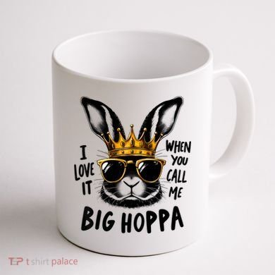 I Love It When You Call Me Big Hoppa Bunny Easter Kids Coffee Mug back