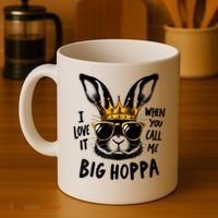 I Love It When You Call Me Big Hoppa Bunny Easter Kids Coffee Mug thumb 4